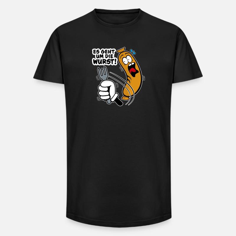 Es geht um die Wurst - Long Fit Männer T-Shirt - Schwarz