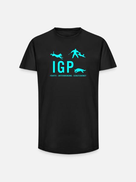 IGP Hundesport - Türkis - Long Fit Männer T-Shirt - Schwarz