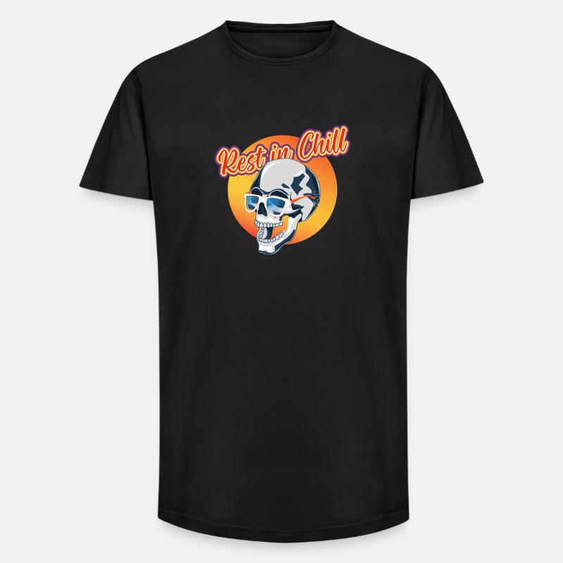 Rest in Chill Skull - Long Fit Männer T-Shirt - Schwarz