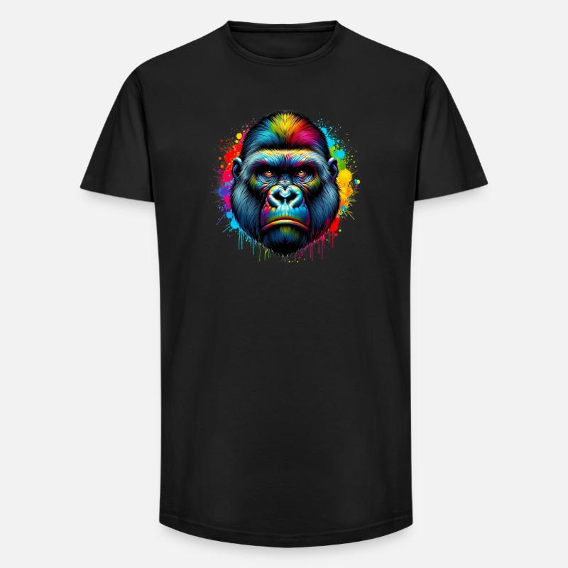 Gorilla - Long Fit Männer T-Shirt - Schwarz