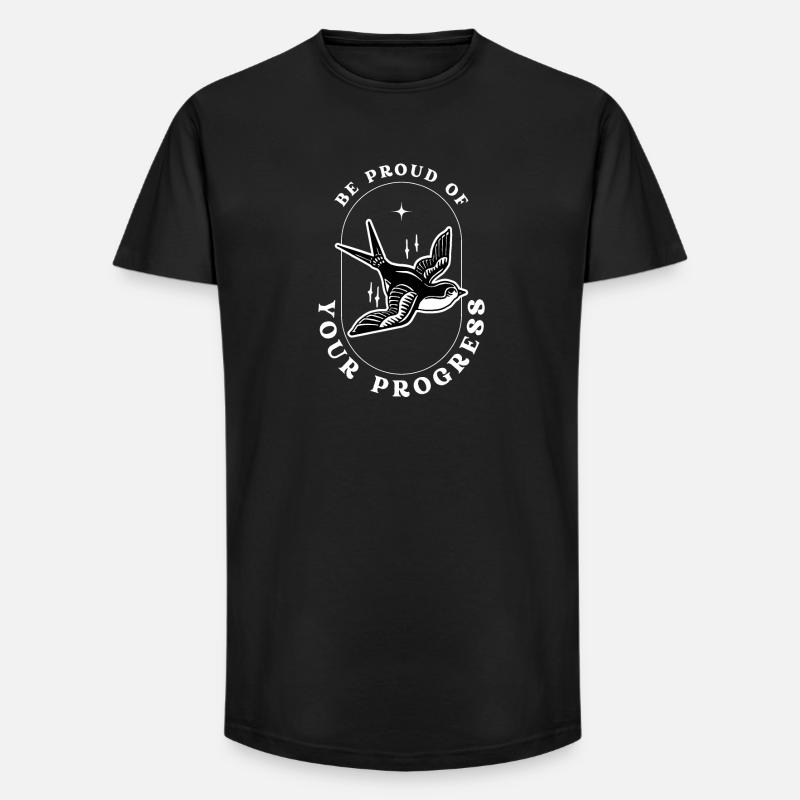 Soyez fier de vos progrès - T-shirt coupe longue homme - noir