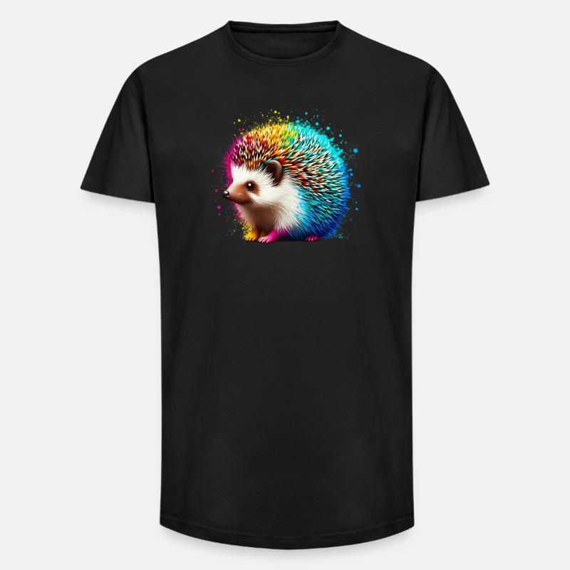 Hedgehog - Long Fit Men's T-Shirt - black