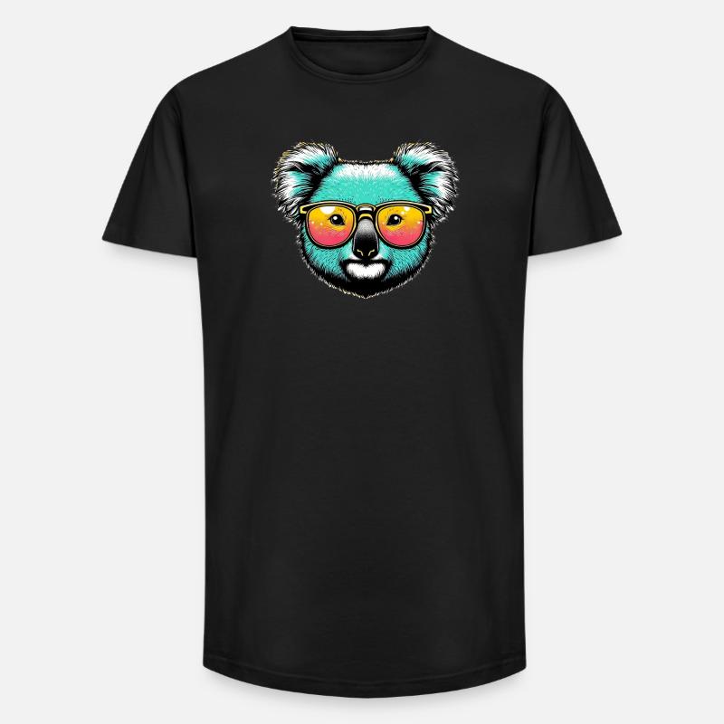 Koala - Long Fit Männer T-Shirt - Schwarz