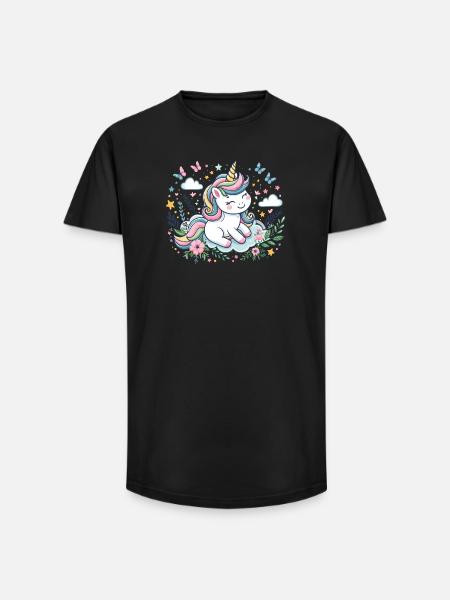 Cute unicorn - Long Fit Men's T-Shirt - black