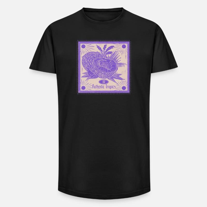 Authentic Tropics Fruchtbild - Long Fit Männer T-Shirt - Schwarz