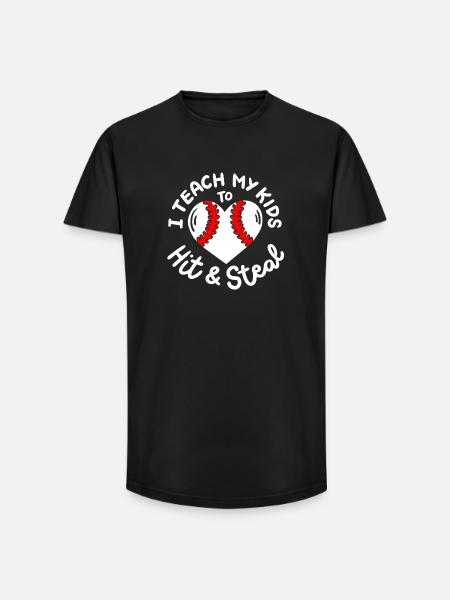 Baseball Baseballspieler - Long Fit Männer T-Shirt - Schwarz
