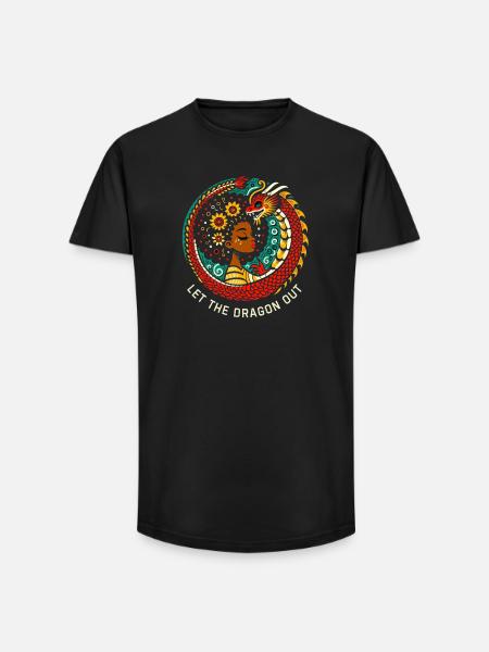 Let the dragon out - Long Fit Men's T-Shirt - black