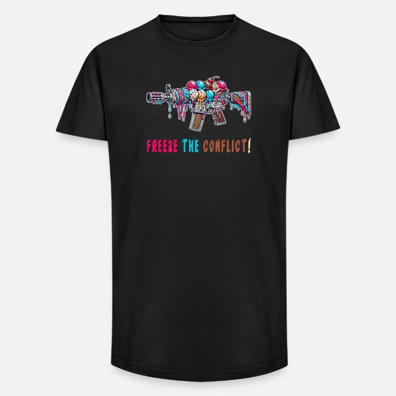 Konflikt eingefrieren Eiscreme - Long Fit Männer T-Shirt - Schwarz