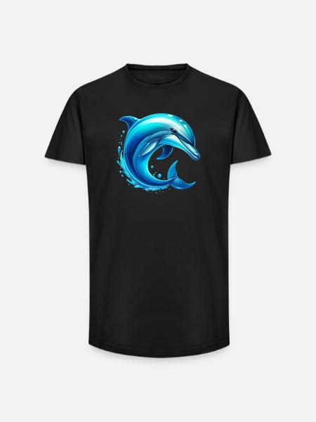 Dauphin - T-shirt coupe longue homme - noir
