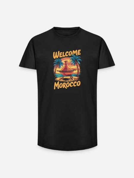 Welcome to Morocco Dreamfire - Long Fit Men's T-Shirt - black