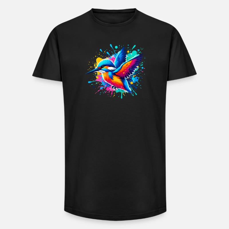 Eisvogel - Long Fit Männer T-Shirt - Schwarz