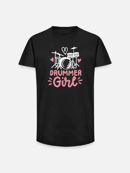 Schlagzeugerin Schlagzeug - Long Fit Männer T-Shirt - Schwarz