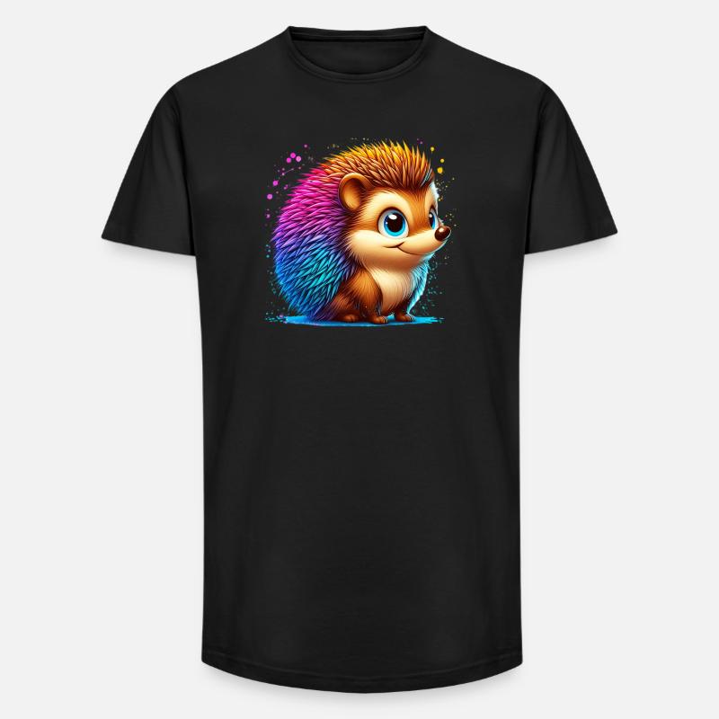 Igel - Long Fit Männer T-Shirt - Schwarz