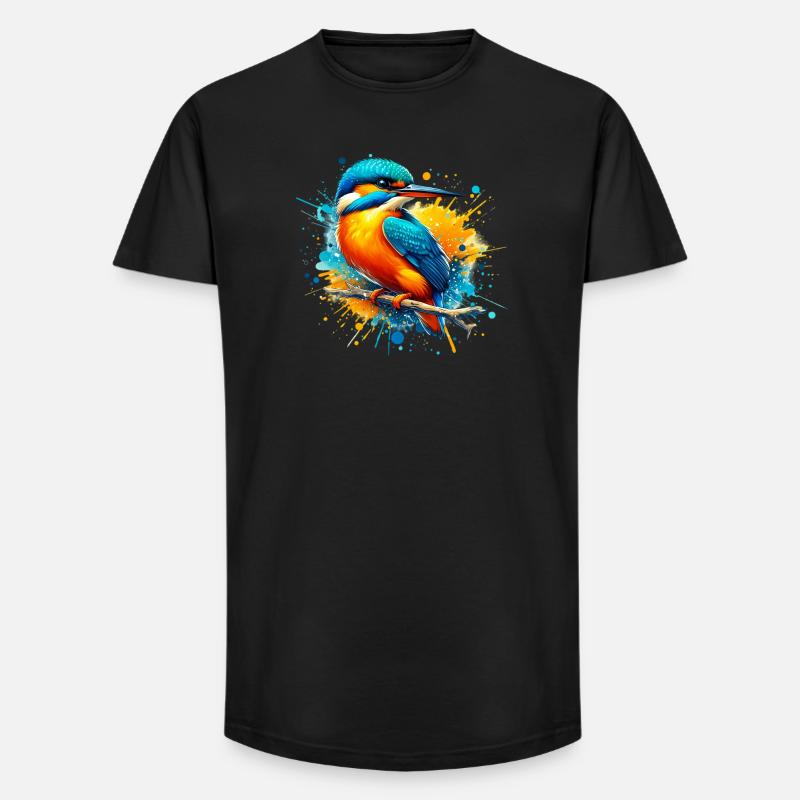 Eisvogel - Long Fit Männer T-Shirt - Schwarz