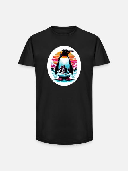 Penguin - Long Fit Men's T-Shirt - black