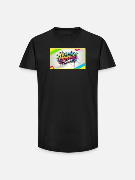 Medellin Columbia Graffiti Design - Long Fit Men's T-Shirt - black