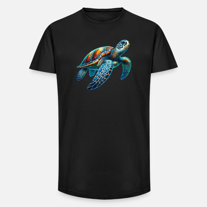 Schildkröte - Long Fit Männer T-Shirt - Schwarz