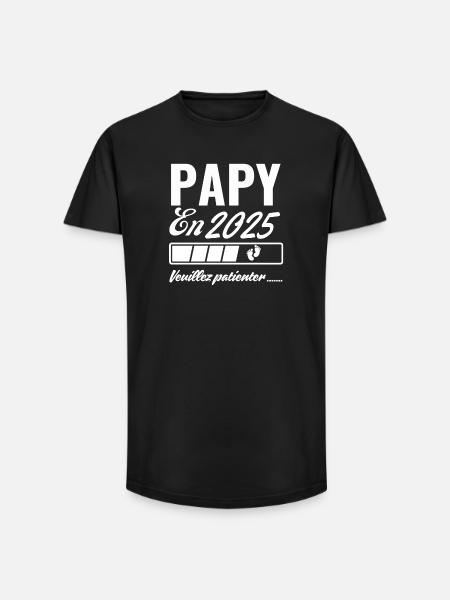 Grandpa In 2025 Please Wait - Long Fit Men's T-Shirt - black