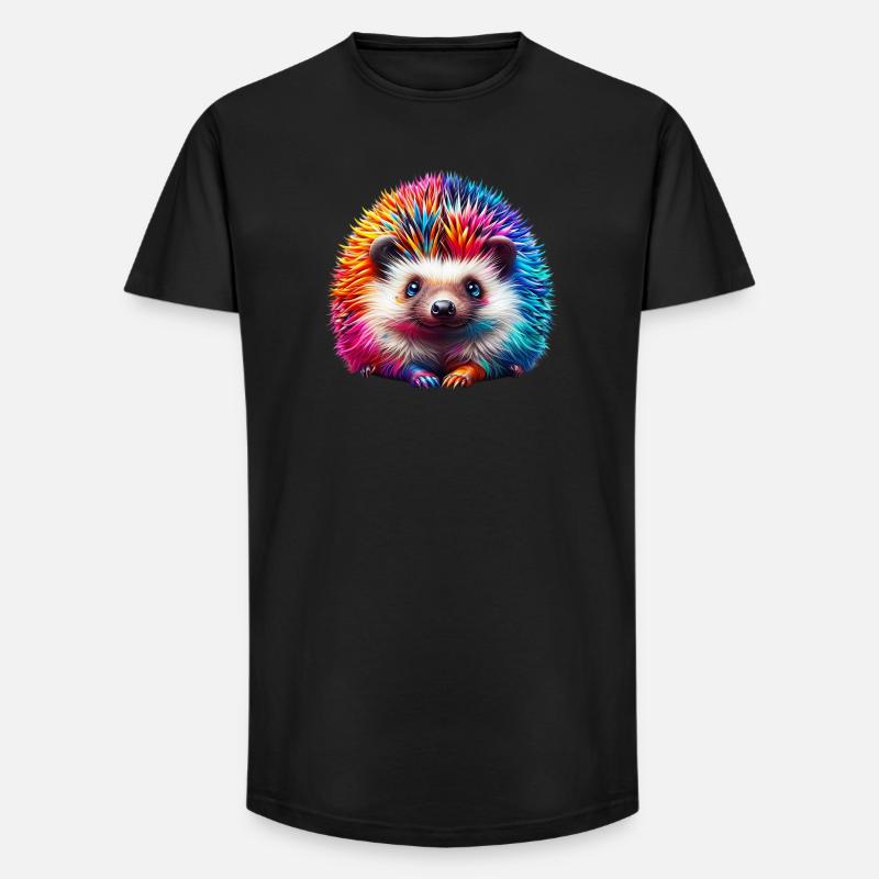 Igel - Long Fit Männer T-Shirt - Schwarz