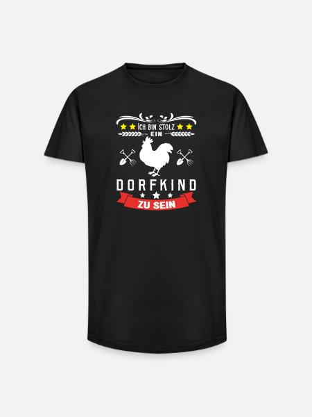 Dorfkind stolz - Long Fit Männer T-Shirt - Schwarz
