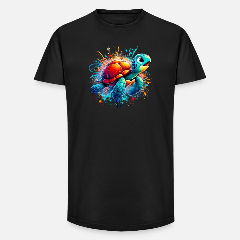 Turtle - Long Fit Men's T-Shirt - black