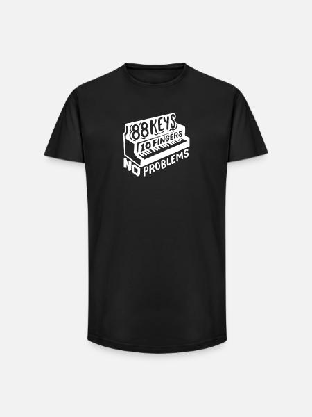Piano Pianist - Long Fit Männer T-Shirt - Schwarz