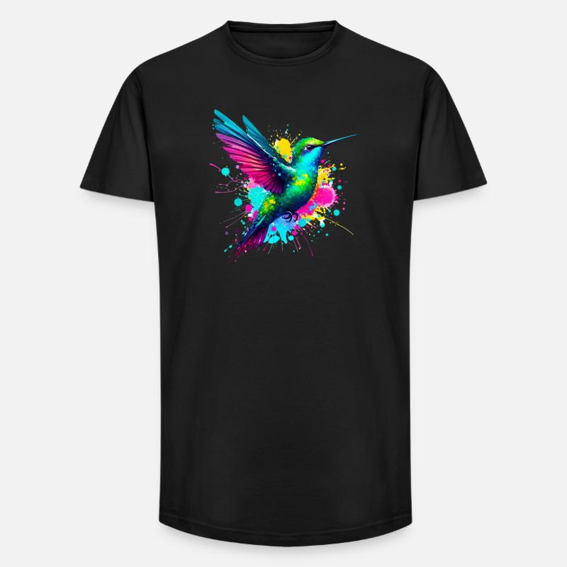 Kolibri - Long Fit Männer T-Shirt - Schwarz