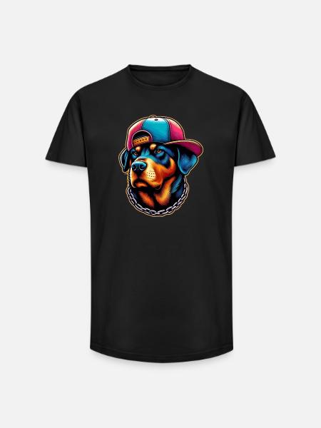 Dog - Long Fit Men's T-Shirt - black