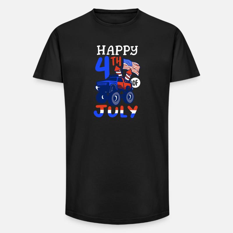 Fröhlichen 4. Juli - Long Fit Männer T-Shirt - Schwarz