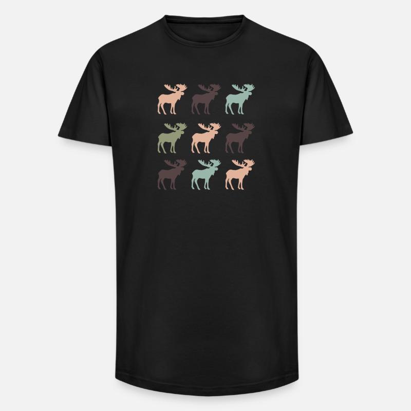 Elch - Long Fit Männer T-Shirt - Schwarz