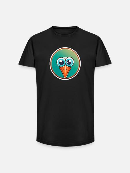 Oiseau tropical comique - T-shirt coupe longue homme - noir