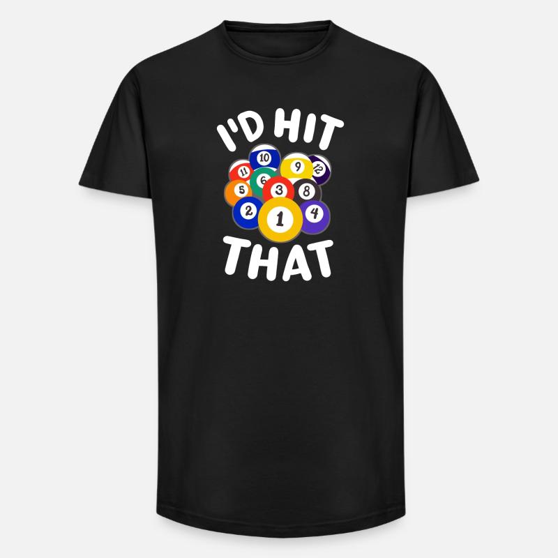 Pool-Spieler Billardkugeln - Long Fit Männer T-Shirt - Schwarz
