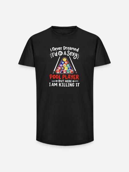 Billard Billardspielerin - Long Fit Männer T-Shirt - Schwarz