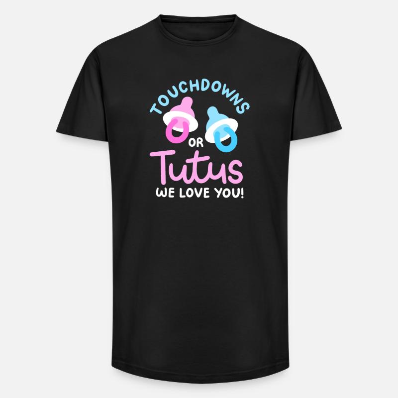 Touchdowns oder Tutus für Gender-Reveal-Partys - Long Fit Männer T-Shirt - Schwarz