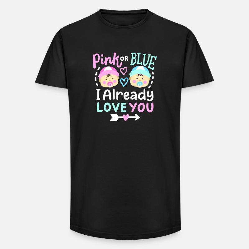 Pink oder Blau Gender-Reveal-Party - Long Fit Männer T-Shirt - Schwarz