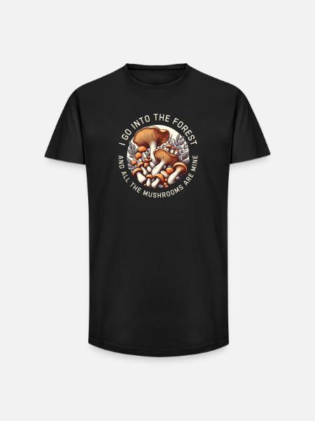 Champignons - T-shirt coupe longue homme - noir