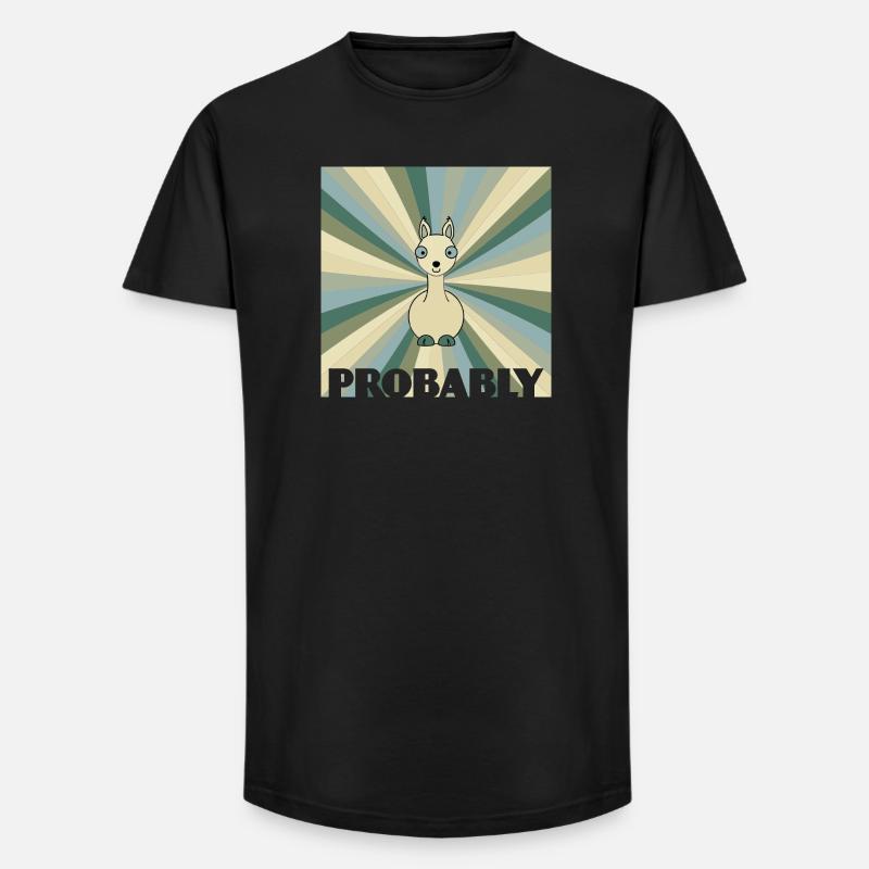 Alpaka - Long Fit Männer T-Shirt - Schwarz