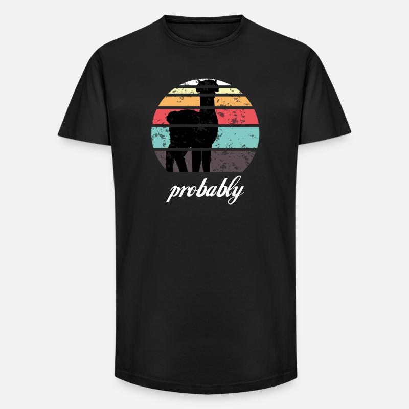 Alpaka - Long Fit Männer T-Shirt - Schwarz