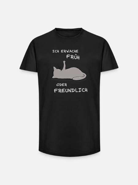 Ich erwache früh oder freundlich - Long Fit Männer T-Shirt - Schwarz