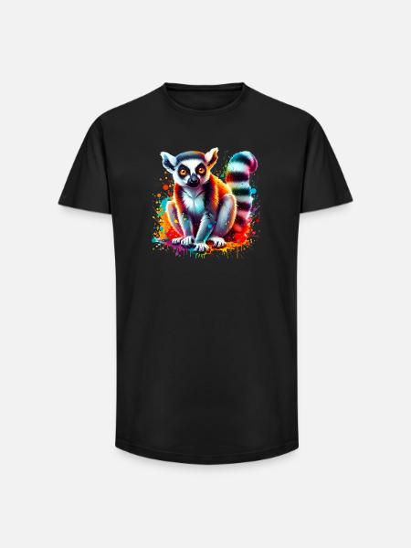 Lemur - Long Fit Männer T-Shirt - Schwarz