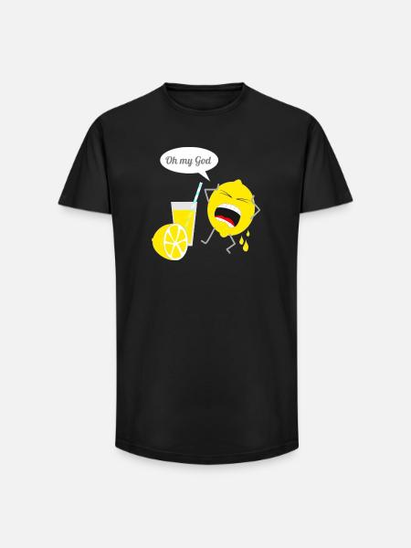 Funny lemon design - Long Fit Men's T-Shirt - black