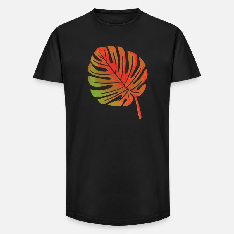 Blatt einer Pflanze - Long Fit Männer T-Shirt - Schwarz