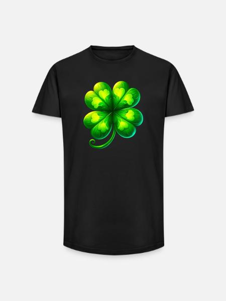 Four-leaf clover - Long Fit Men's T-Shirt - black