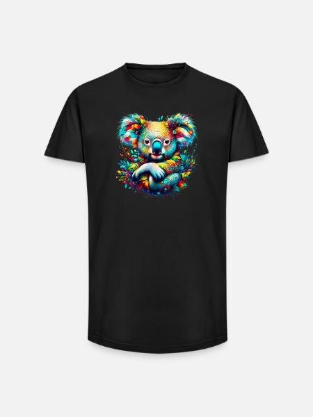 Koala - Long Fit Men's T-Shirt - black