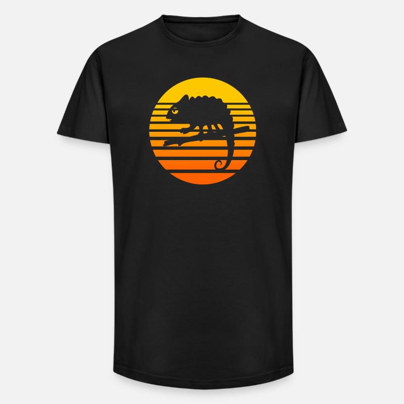 Chamaeleon tier - Long Fit Männer T-Shirt - Schwarz