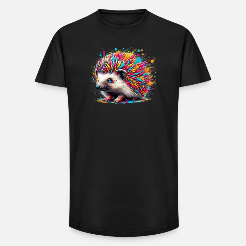 Igel - Long Fit Männer T-Shirt - Schwarz