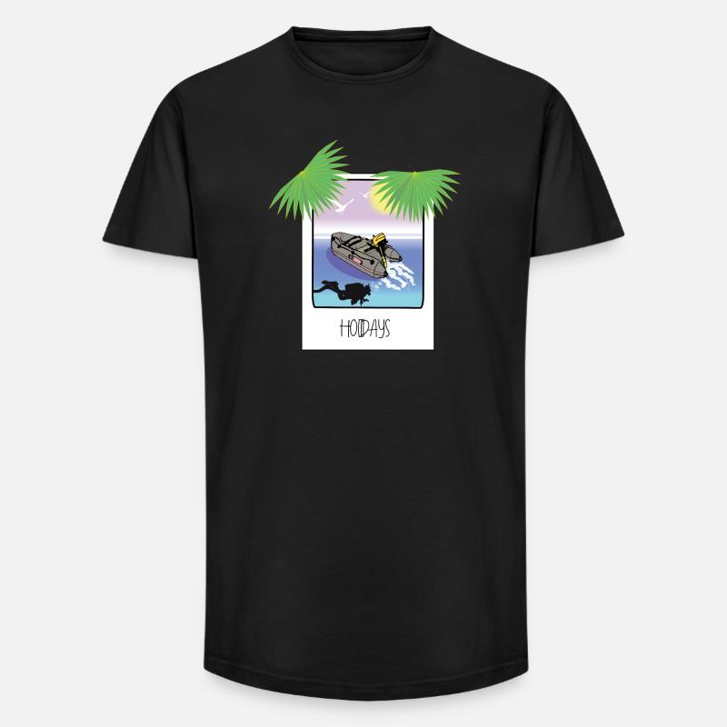 Schnappschuss Urlaub - Long Fit Männer T-Shirt - Schwarz