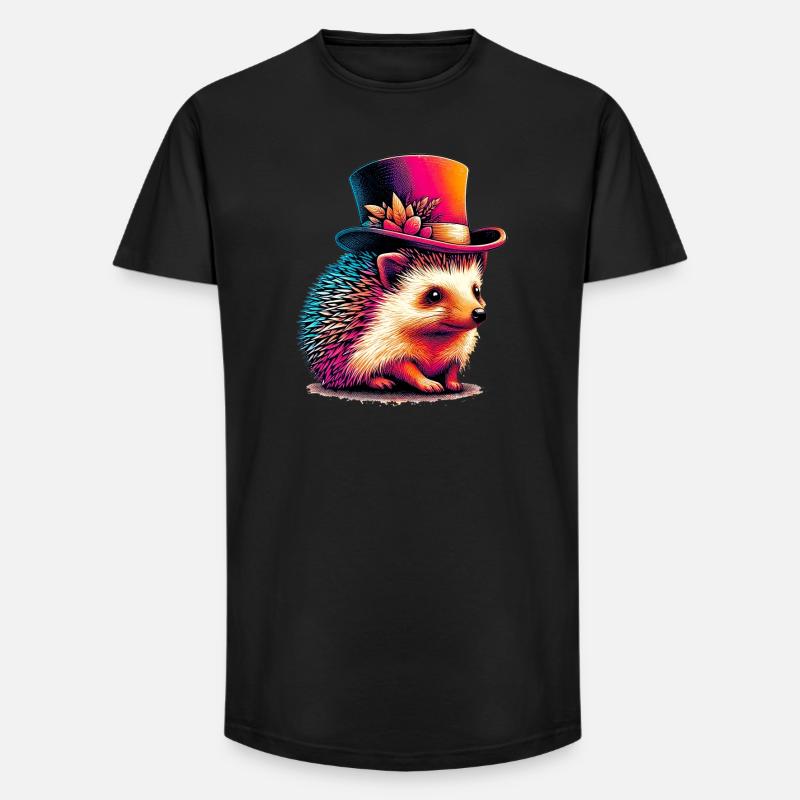 Igel - Long Fit Männer T-Shirt - Schwarz