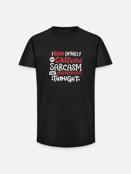 Sarkasmus Koffein sarkastisch - Long Fit Männer T-Shirt - Schwarz