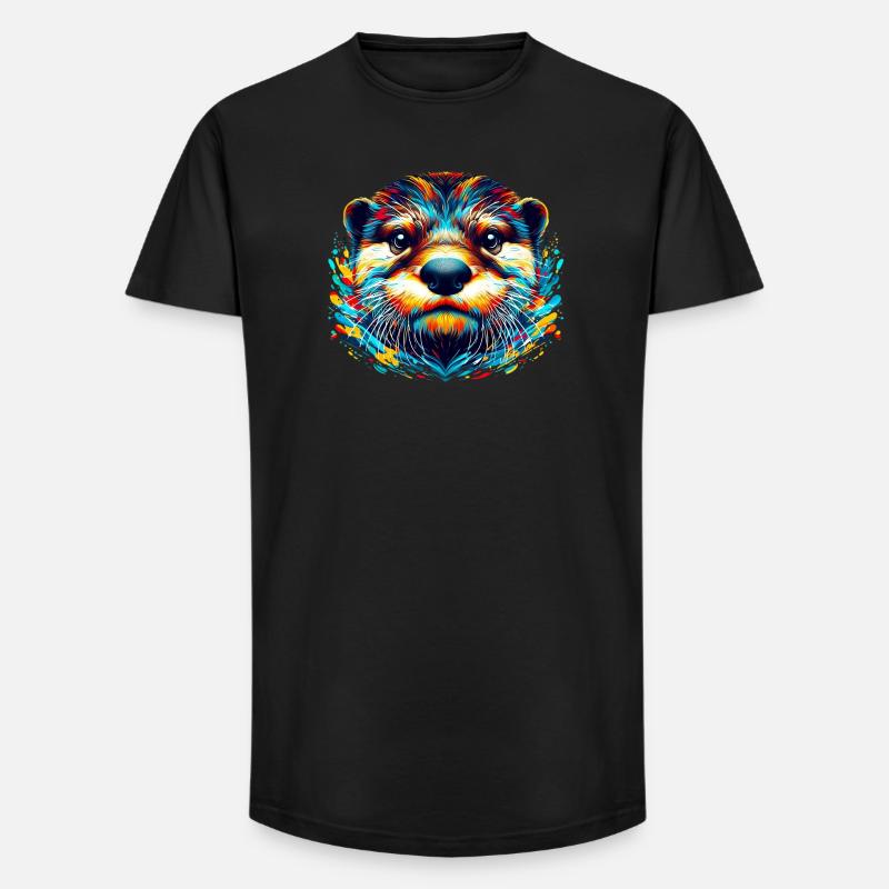 Otter - Long Fit Männer T-Shirt - Schwarz